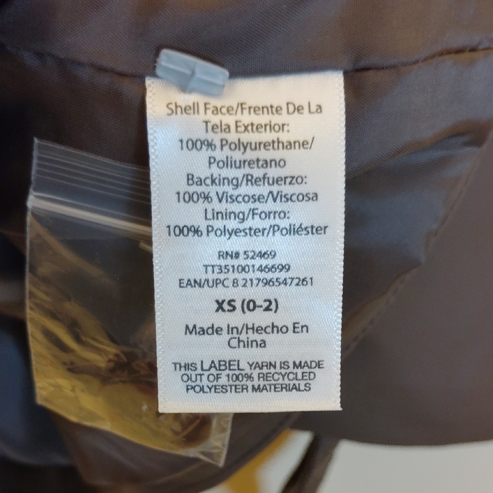 Time and Tru Brown Leather Jacket with Belt and Collar - Picture 4 of 6